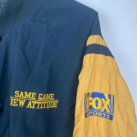 Vintage Fox Sports NFL Jacket XL Made in USA Game Sportswear LTD Blue Yellow - Picture 4 of 7